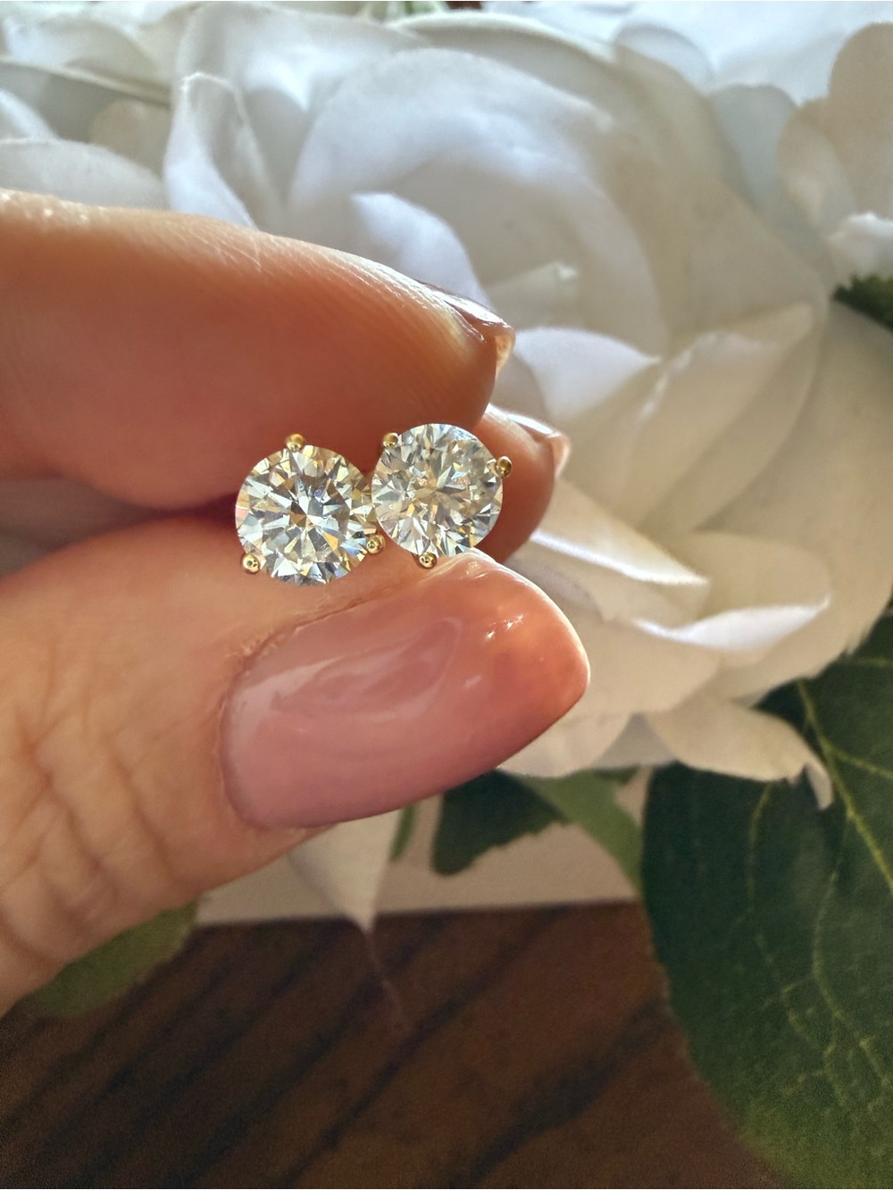 14K Yellow Gold Martini Setting Lab Grown Diamond Earrings